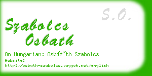 szabolcs osbath business card